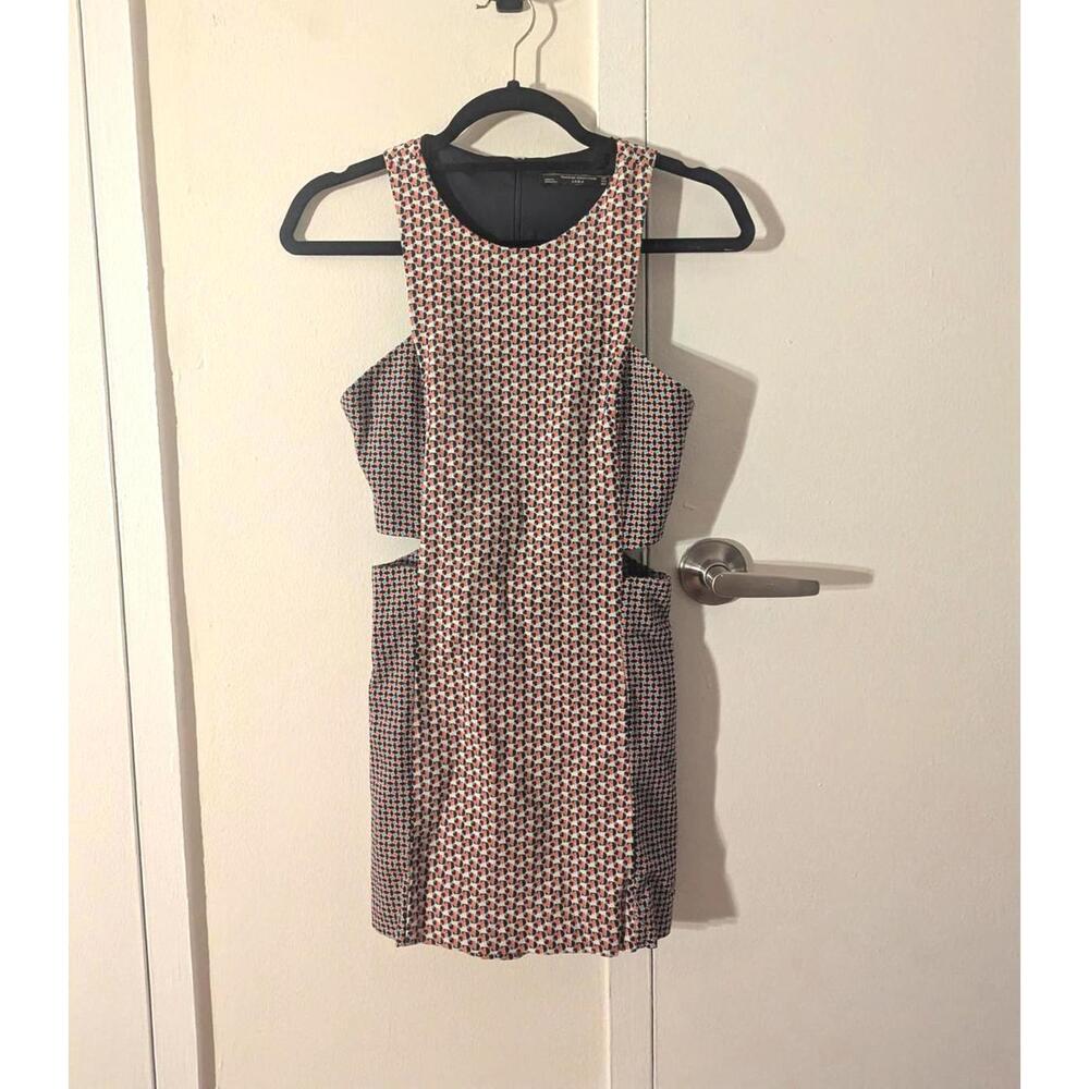 Zara multicolor geometric print sleeveless romper with side cutouts